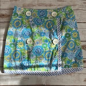 Lilly Pulitzer Button Wrap Skirt in Zebra Floral Print